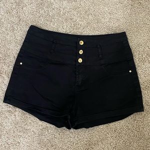 REFUGE Black High Waisted Shorts